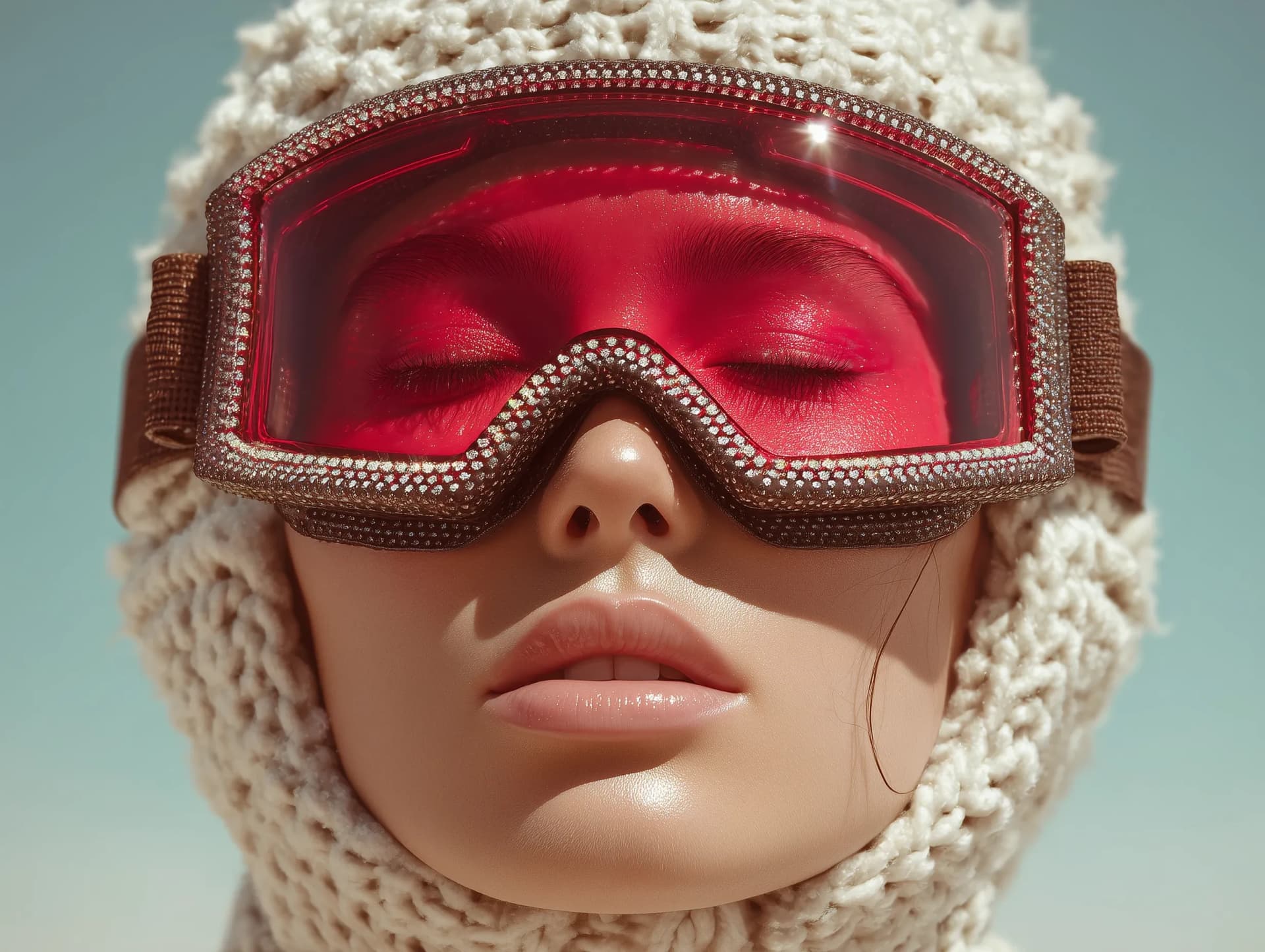 Red Ski Goggles